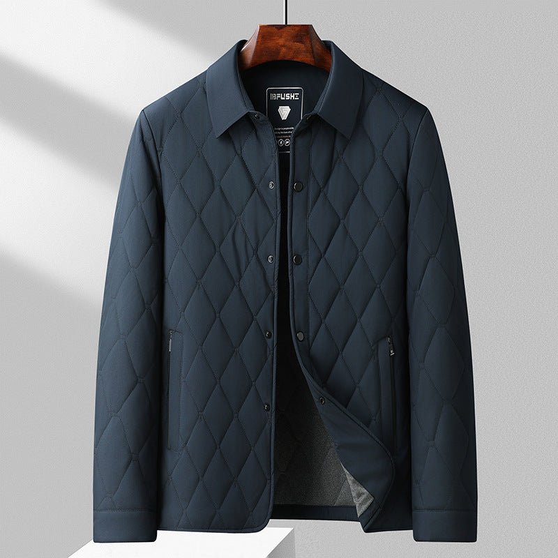 Kurtka Męska | Pikowana z kołnierzem i kieszeniami na zamek - Arkadya Outlet - Jackets