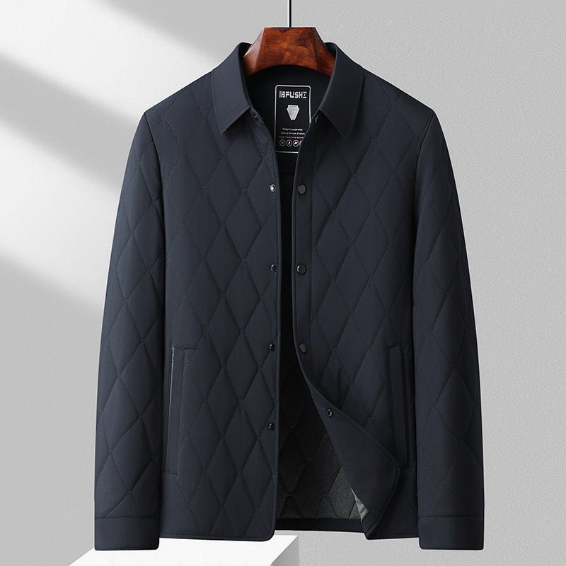 Kurtka Męska | Pikowana z kołnierzem i kieszeniami na zamek - Arkadya Outlet - Jackets