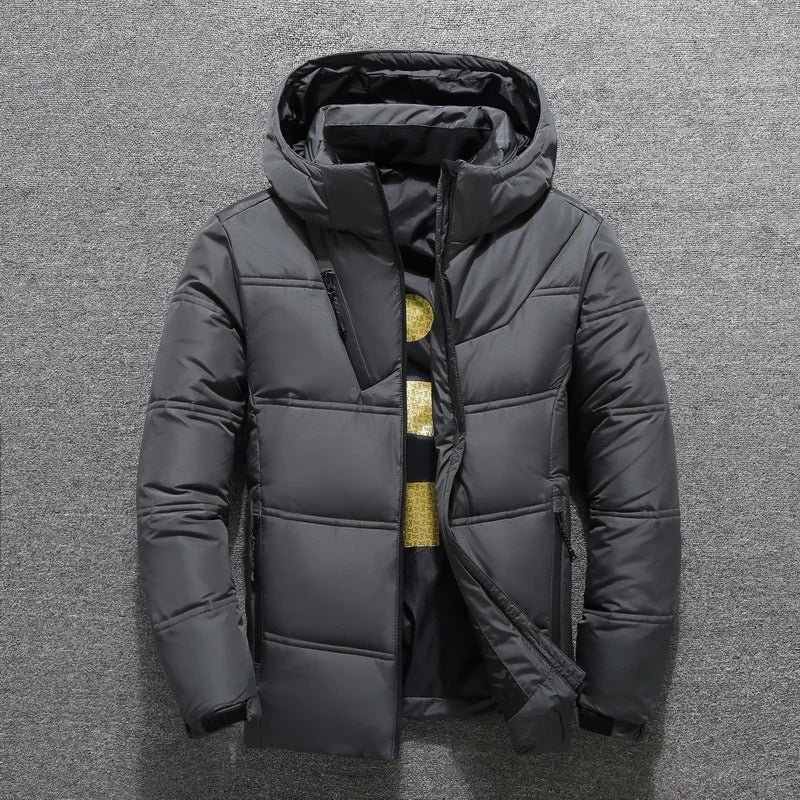 Kurtka Męska | Pikowana z puchowym wypełnieniem i stójką - Arkadya Outlet - Jackets