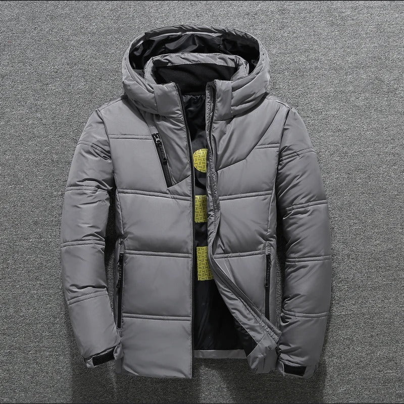 Kurtka Męska | Pikowana z puchowym wypełnieniem i stójką - Arkadya Outlet - Jackets