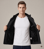 Kurtka Męska | Pikowany wzór z podszewką z polaru i stójką - Arkadya Outlet - Jackets