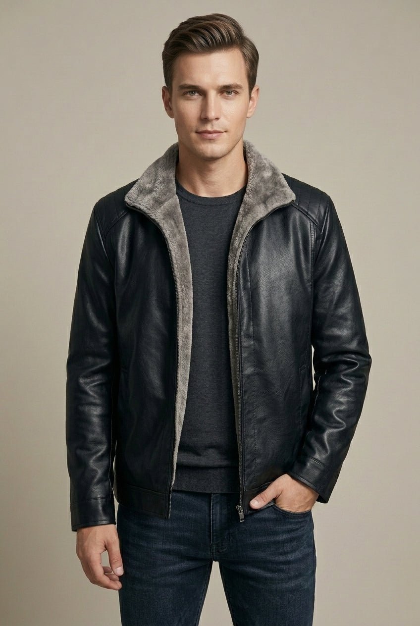 Kurtka Męska | Podszewka Polarowa i Zamek z Kołnierzem Stójką - Arkadya Outlet - Jackets