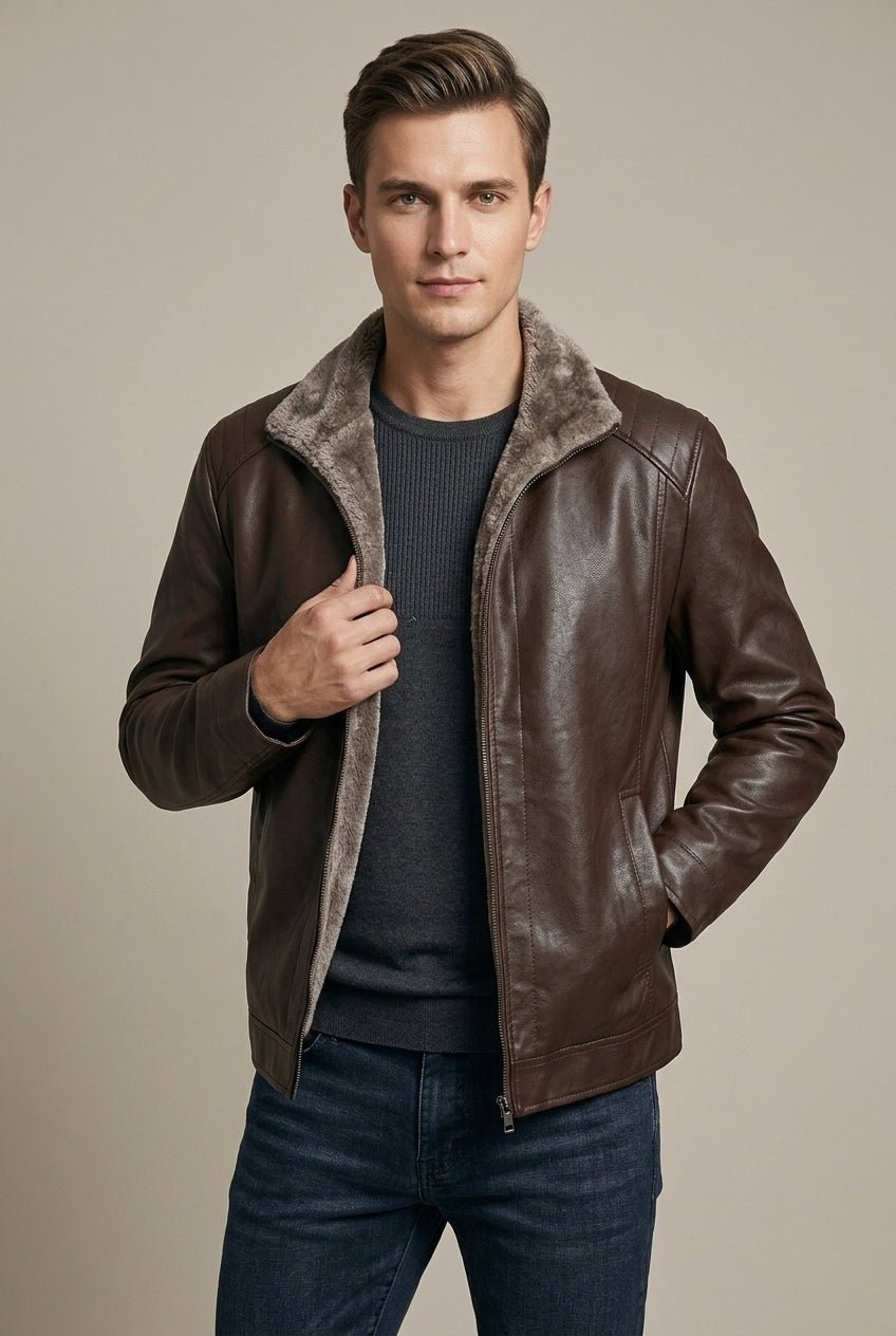 Kurtka Męska | Podszewka Polarowa i Zamek z Kołnierzem Stójką - Arkadya Outlet - Jackets