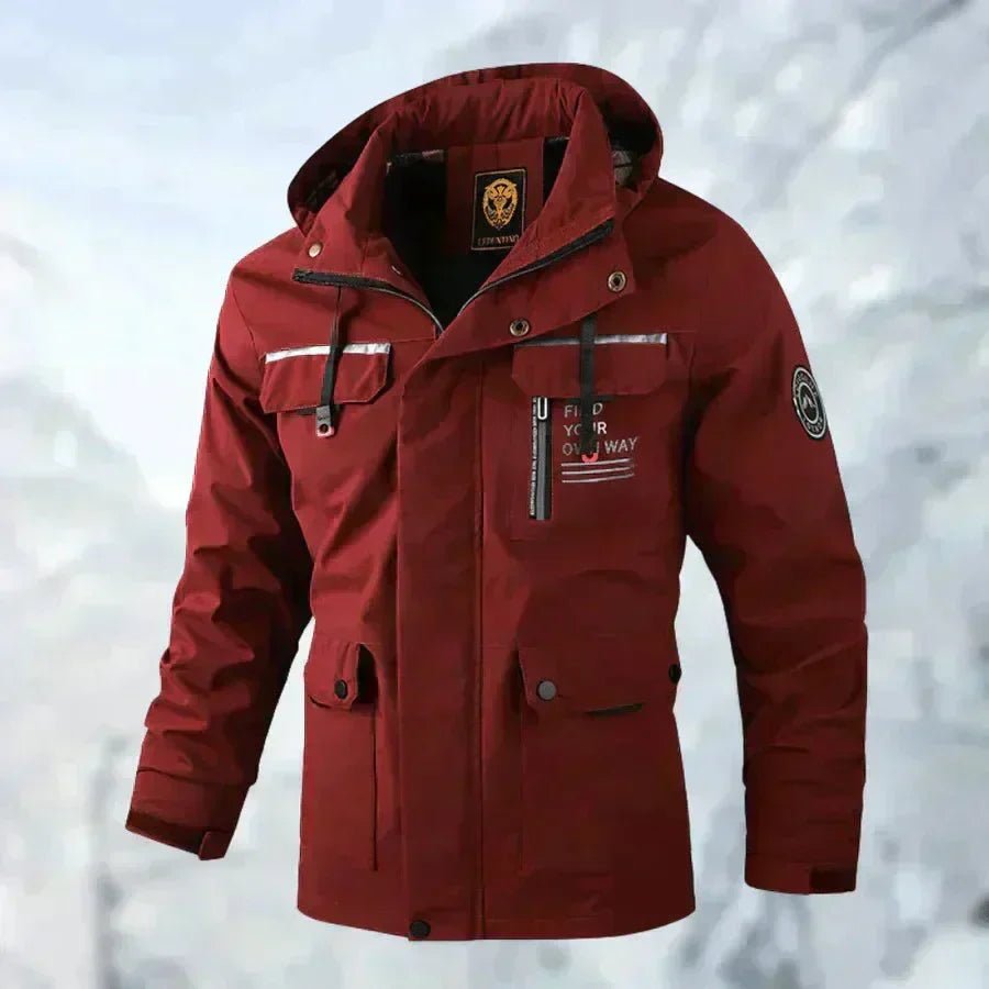 Kurtka Męska Przeciwdeszczowa | Kaptur i Regulowane Mankiety - Arkadya Outlet - Jackets