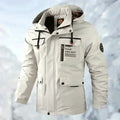 Kurtka Męska Przeciwdeszczowa | Kaptur i Regulowane Mankiety - Arkadya Outlet - Jackets