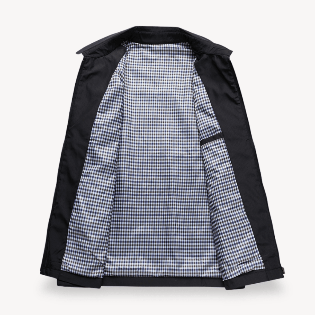 Kurtka Męska Przeciwdeszczowa | Regularny krój z kapturem i zamkiem - Arkadya Outlet - Jackets