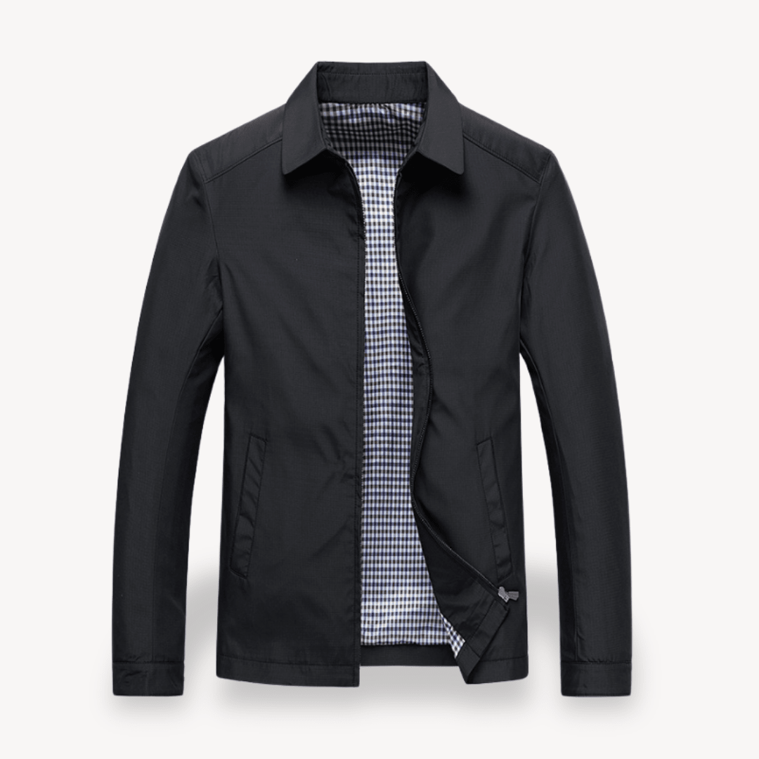 Kurtka Męska Przeciwdeszczowa | Regularny krój z kapturem i zamkiem - Arkadya Outlet - Jackets