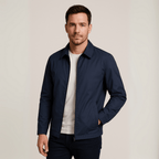 Kurtka Męska Przeciwdeszczowa | Regularny krój z kapturem i zamkiem - Arkadya Outlet - Jackets