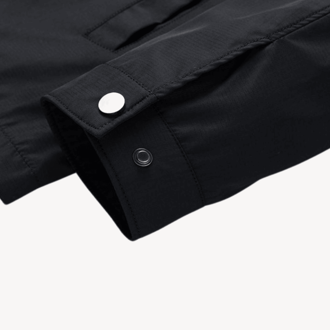 Kurtka Męska Przeciwdeszczowa | Regularny krój z kapturem i zamkiem - Arkadya Outlet - Jackets
