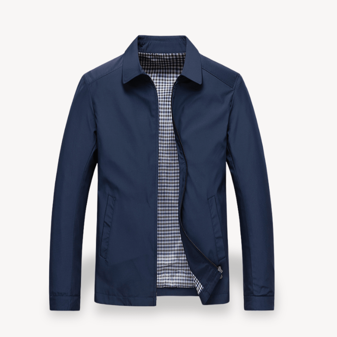 Kurtka Męska Przeciwdeszczowa | Regularny krój z kapturem i zamkiem - Arkadya Outlet - Jackets