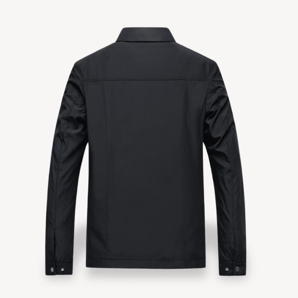 Kurtka Męska Przeciwdeszczowa | Regularny krój z kapturem i zamkiem - Arkadya Outlet - Jackets