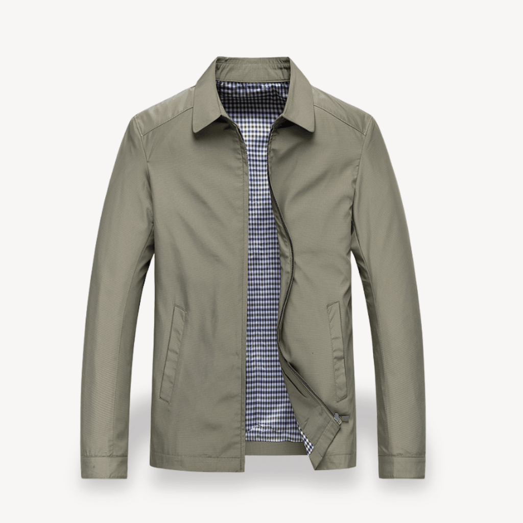 Kurtka Męska Przeciwdeszczowa | Regularny krój z kapturem i zamkiem - Arkadya Outlet - Jackets