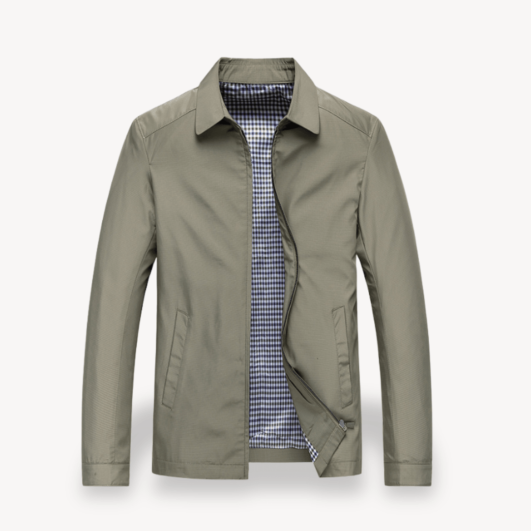 Kurtka Męska Przeciwdeszczowa | Regularny krój z kapturem i zamkiem - Arkadya Outlet - Jackets