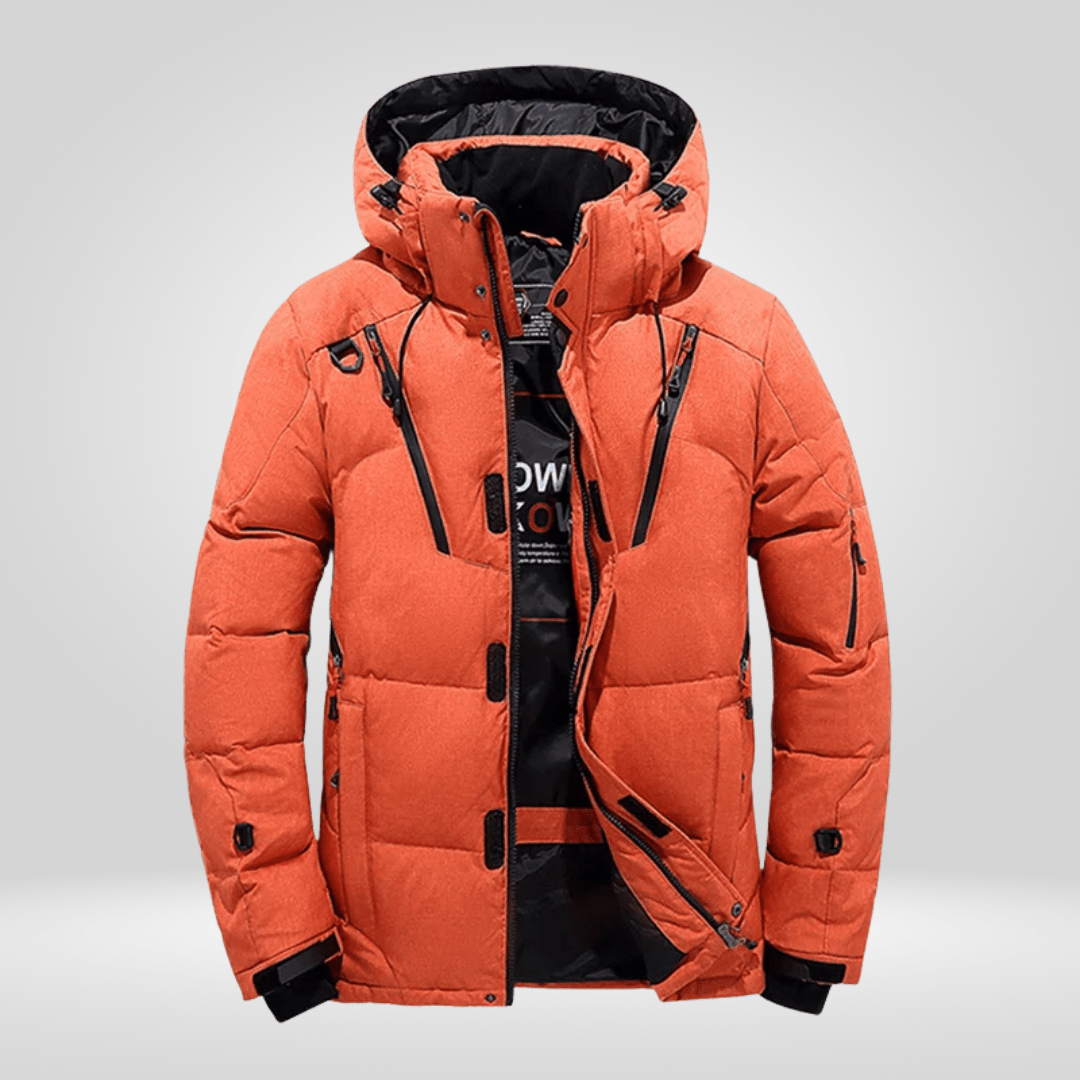 Kurtka Męska Puchowa | Luźny Krój i Zamek na Całej Długości - Arkadya Outlet - Jackets