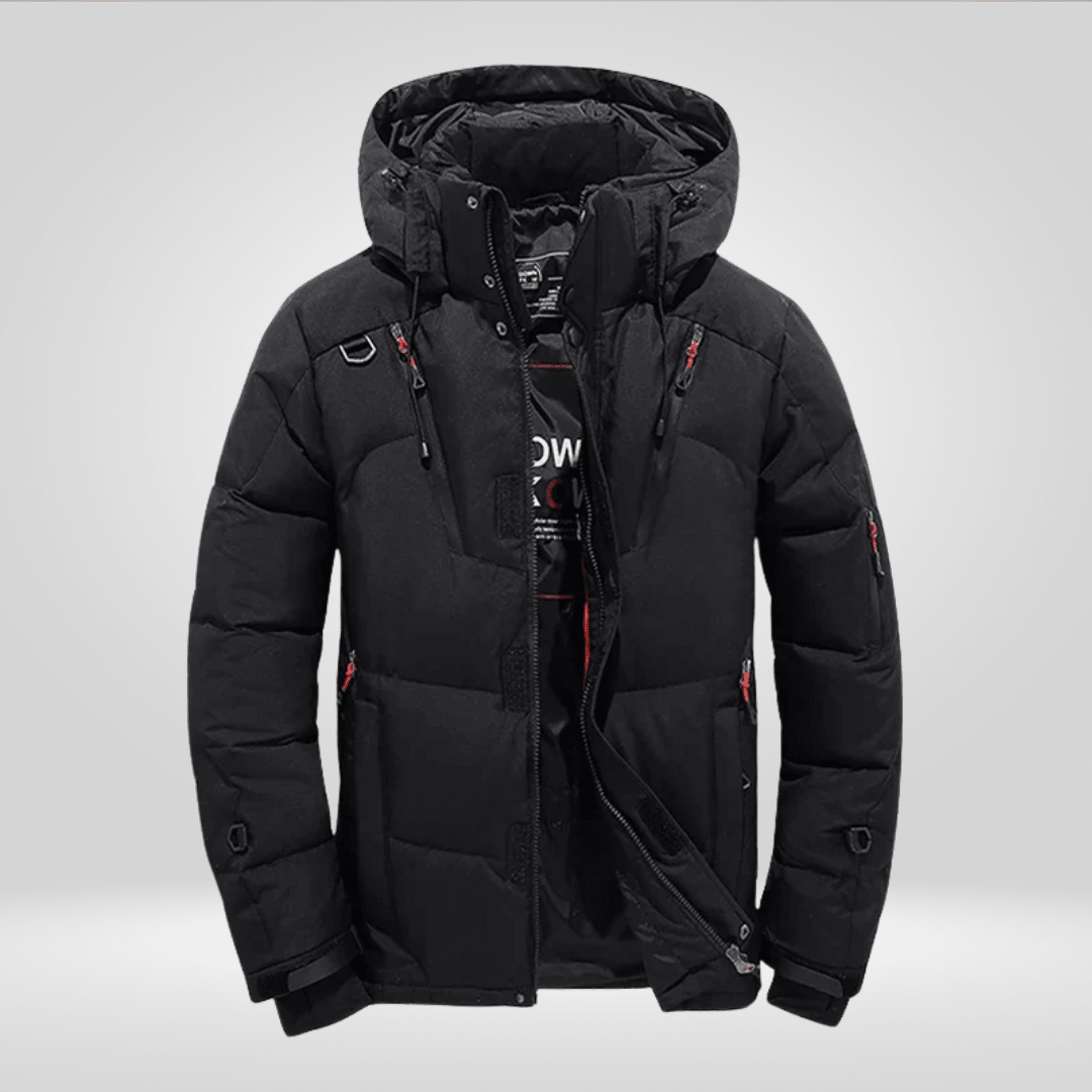 Kurtka Męska Puchowa | Luźny Krój i Zamek na Całej Długości - Arkadya Outlet - Jackets