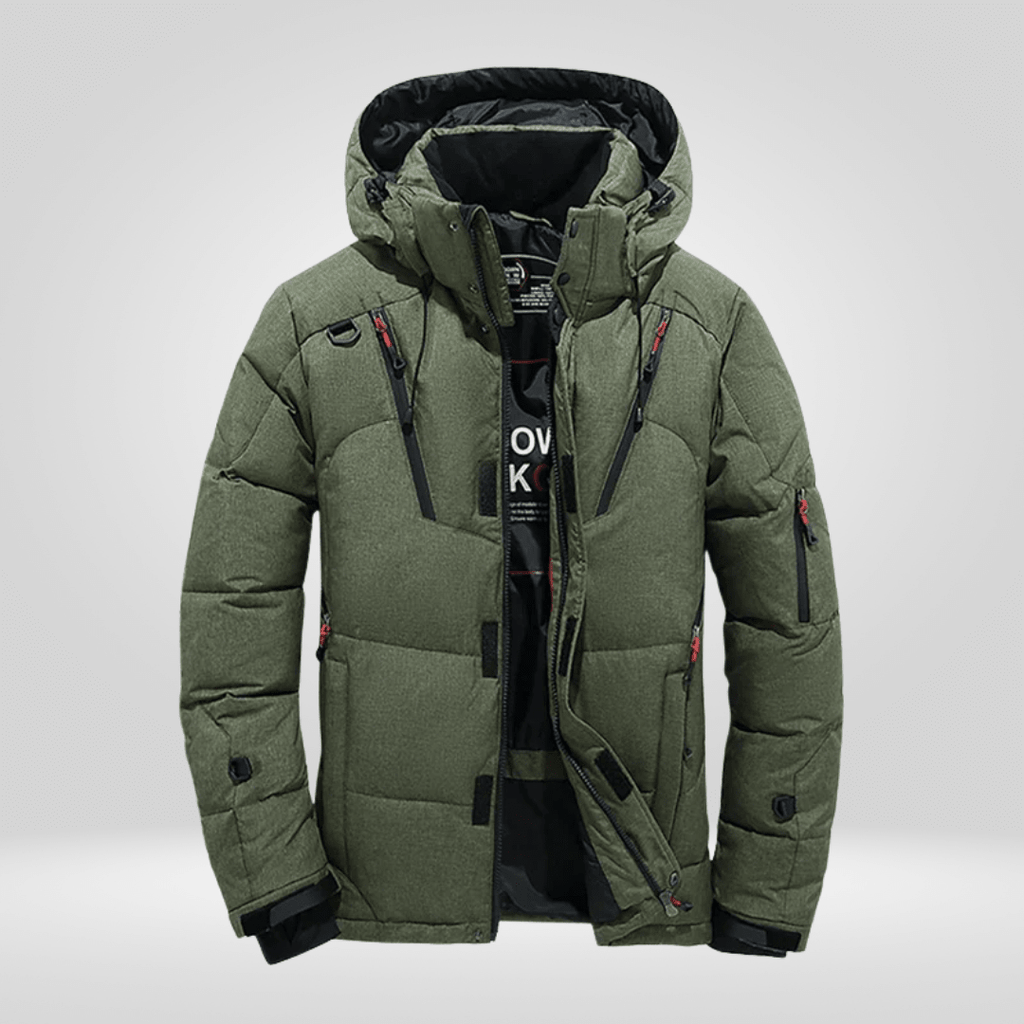 Kurtka Męska Puchowa | Luźny Krój i Zamek na Całej Długości - Arkadya Outlet - Jackets