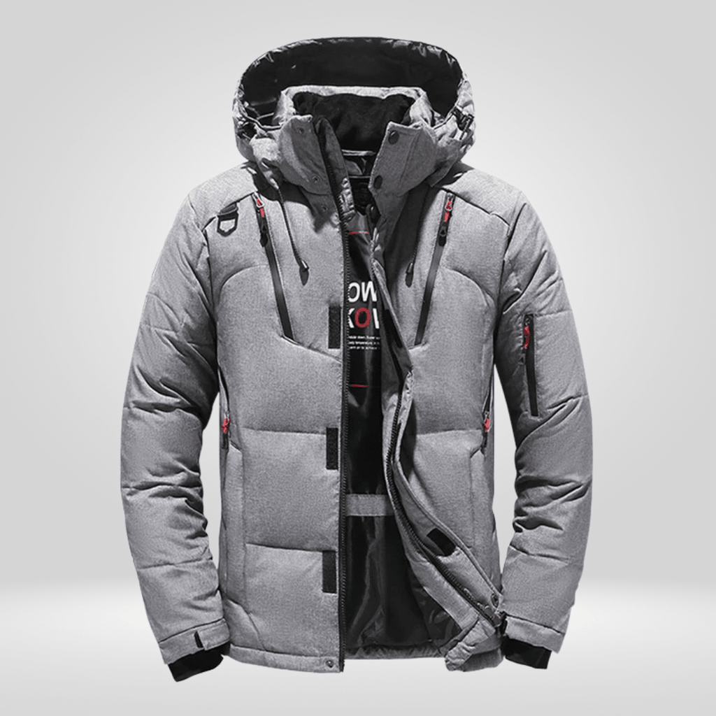 Kurtka Męska Puchowa | Luźny Krój i Zamek na Całej Długości - Arkadya Outlet - Jackets