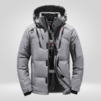 Kurtka Męska Puchowa | Luźny Krój i Zamek na Całej Długości - Arkadya Outlet - Jackets