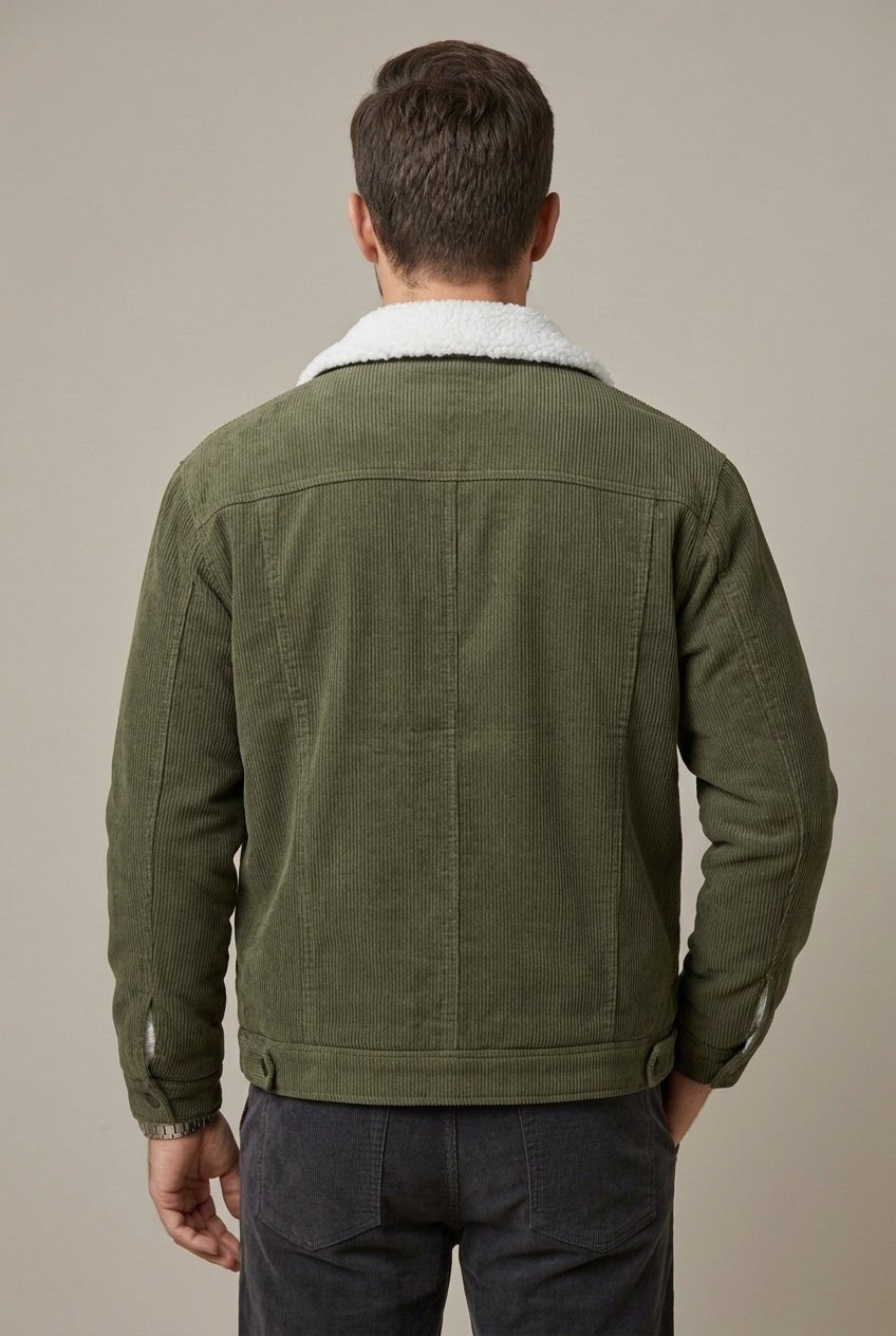 Kurtka Męska | Regularny krój z podszewką sherpa i zatrzaskami - Arkadya Outlet - Jackets