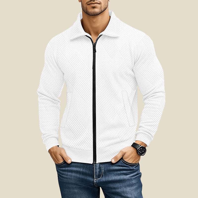 Kurtka Męska | Regularny Krój z Zamkiem i Kieszeniami Skośnymi - Arkadya Outlet - Jackets