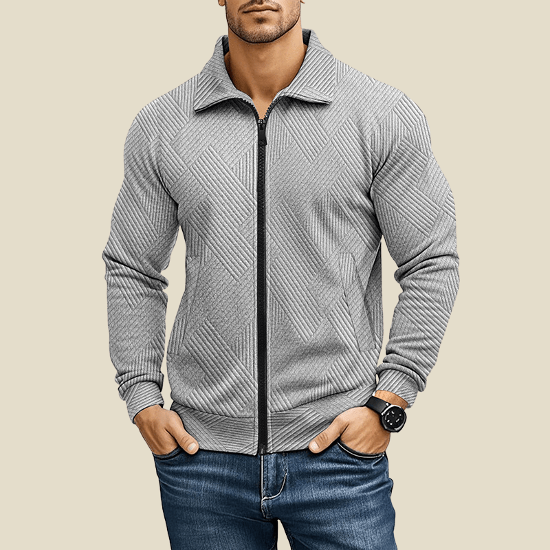 Kurtka Męska | Regularny Krój z Zamkiem i Kieszeniami Skośnymi - Arkadya Outlet - Jackets