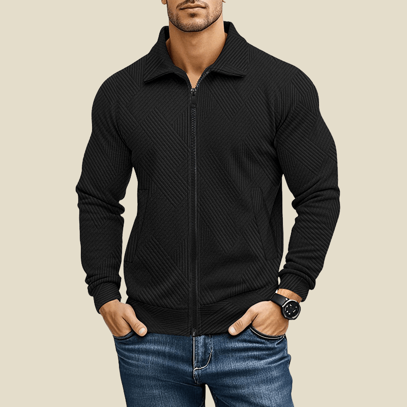 Kurtka Męska | Regularny Krój z Zamkiem i Kieszeniami Skośnymi - Arkadya Outlet - Jackets