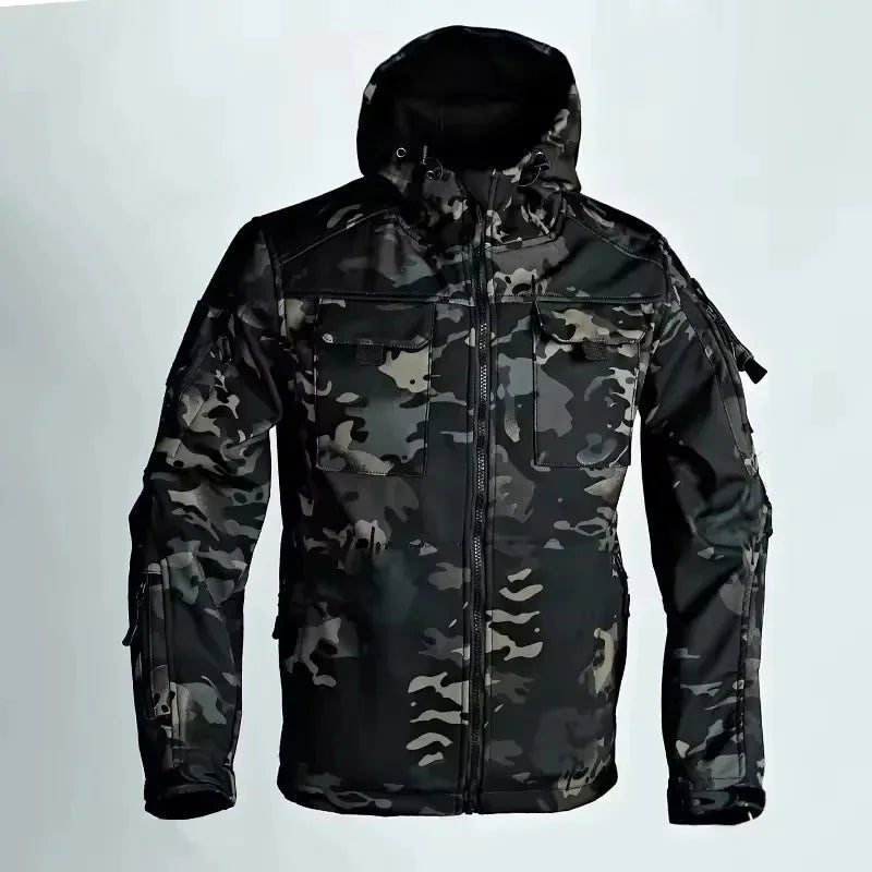 Kurtka Męska Softshell | Pełny zamek i kaptur z regulacją - Arkadya Outlet - Jackets