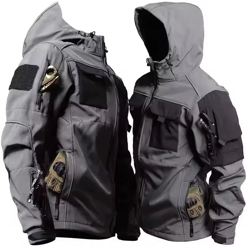 Kurtka Męska Softshell | Pełny zamek i kaptur z regulacją - Arkadya Outlet - Jackets
