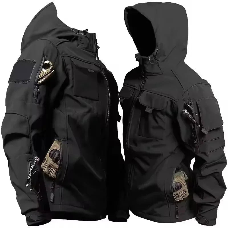 Kurtka Męska Softshell | Pełny zamek i kaptur z regulacją - Arkadya Outlet - Jackets