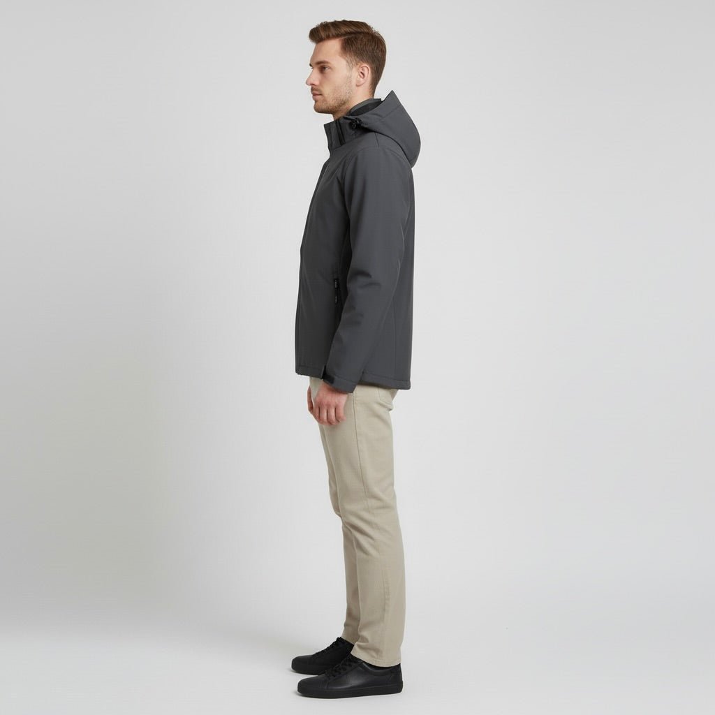 Kurtka Męska Softshell | Pełny zamek i ochrona przed wiatrem - Arkadya Outlet - Jackets