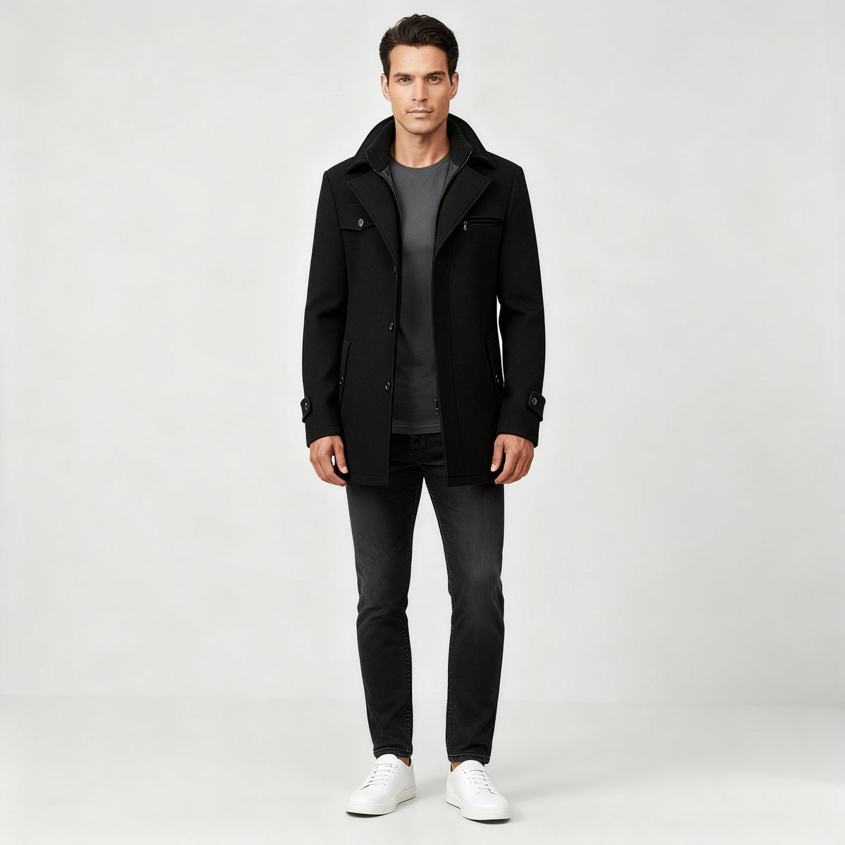 Kurtka Męska | Wodoodporna z Klasycznym Kołnierzem na Zimę - Arkadya Outlet - Jackets