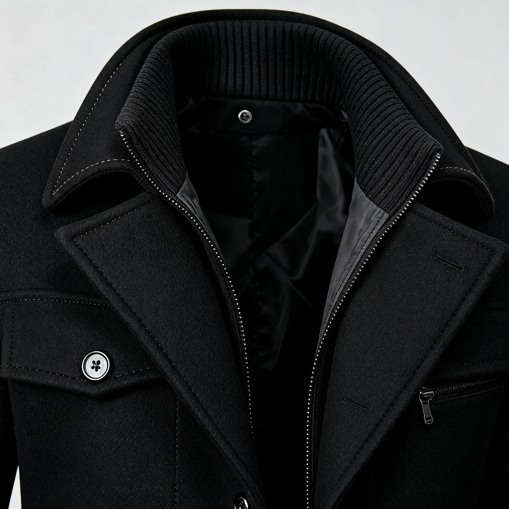Kurtka Męska | Wodoodporna z Klasycznym Kołnierzem na Zimę - Arkadya Outlet - Jackets