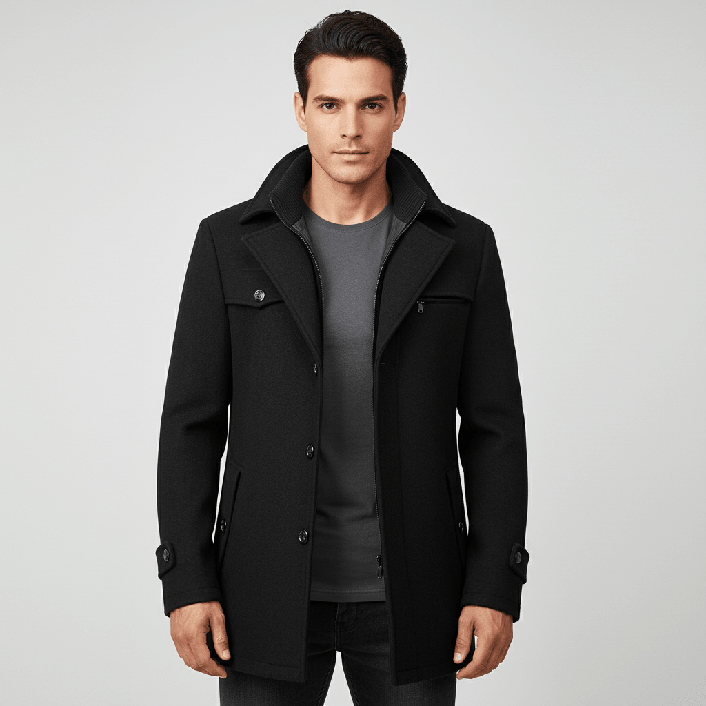 Kurtka Męska | Wodoodporna z Klasycznym Kołnierzem na Zimę - Arkadya Outlet - Jackets