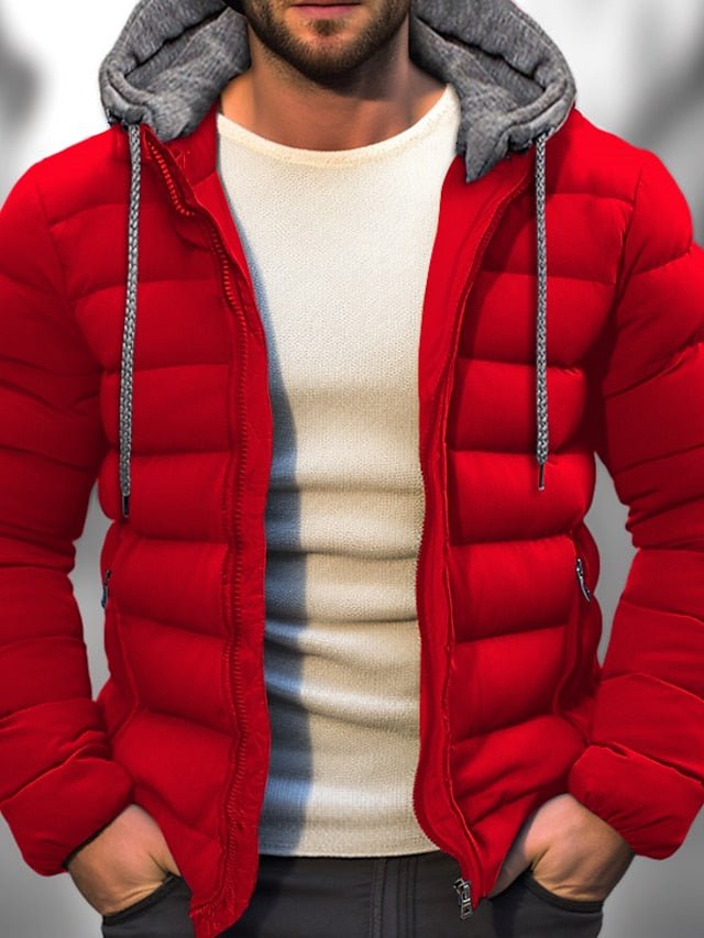 Kurtka Męska z Kapturem | Zamek na Całej Długości i Regulowany Kaptur - Arkadya Outlet - Jackets