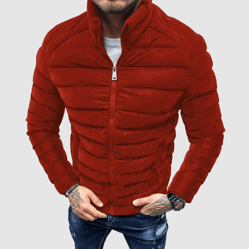 Kurtka Męska z Pikowaniem | Zamek i Kołnierz Stójka na Co Dzień - Arkadya Outlet - Jackets