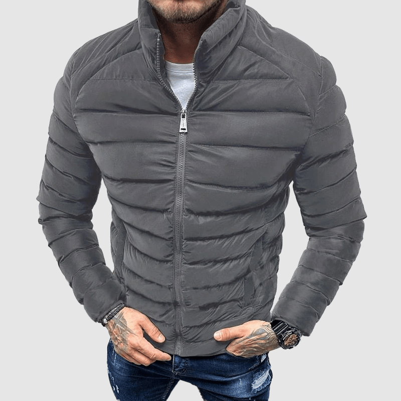 Kurtka Męska z Pikowaniem | Zamek i Kołnierz Stójka na Co Dzień - Arkadya Outlet - Jackets