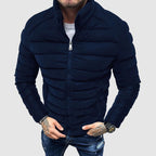 Kurtka Męska z Pikowaniem | Zamek i Kołnierz Stójka na Co Dzień - Arkadya Outlet - Jackets