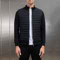 Kurtka Męska | Zamek Błyskawiczny i Pikowone Panele z Kołnierzem - Arkadya Outlet - Jackets