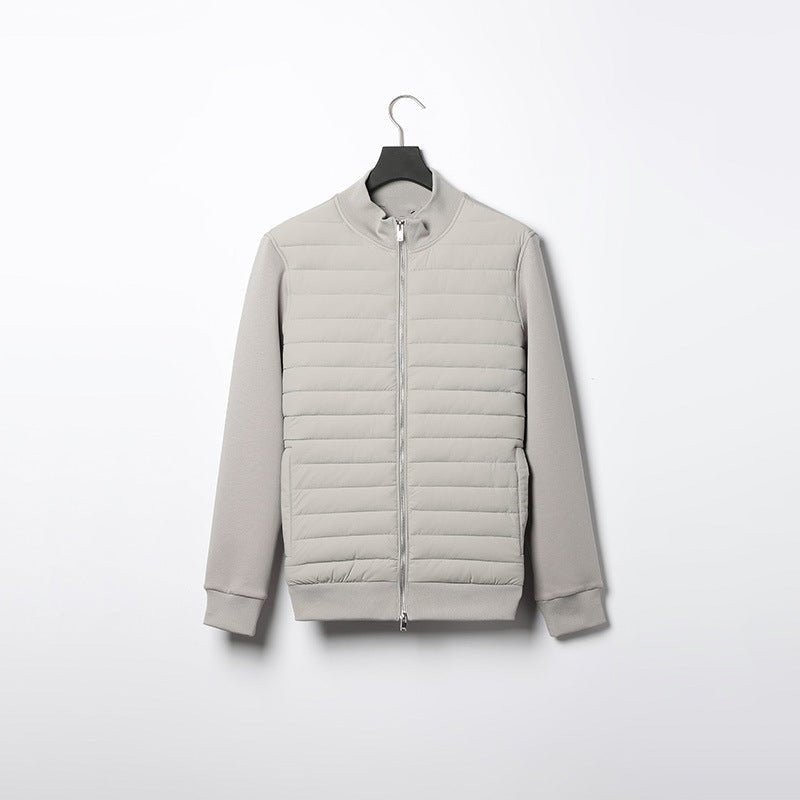 Kurtka Męska | Zamek Błyskawiczny i Pikowone Panele z Kołnierzem - Arkadya Outlet - Jackets