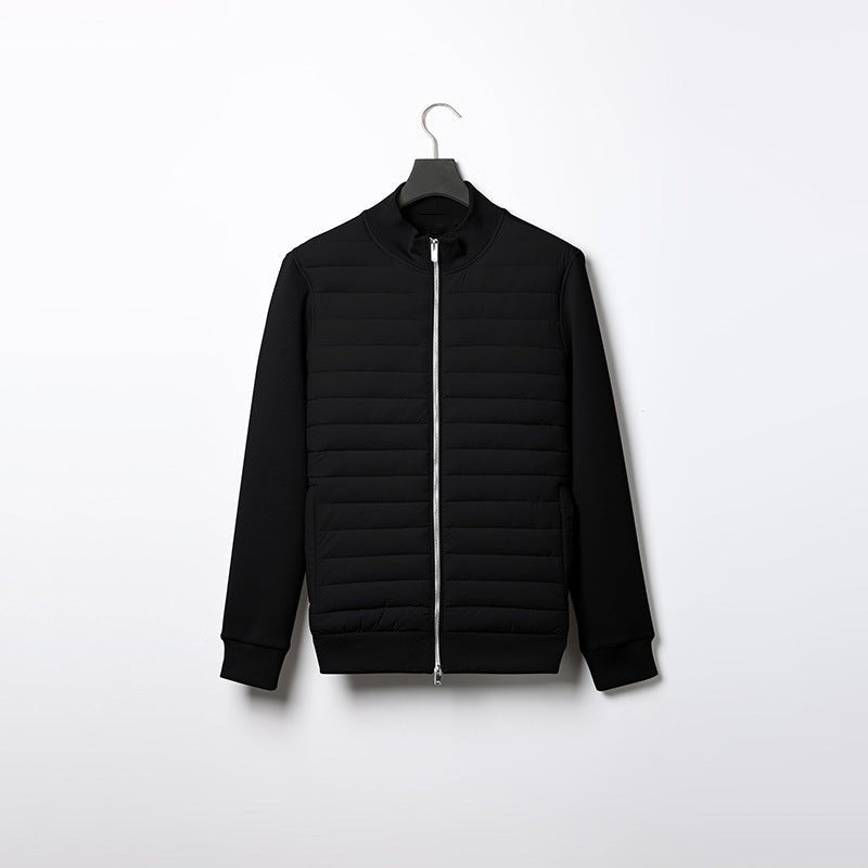 Kurtka Męska | Zamek Błyskawiczny i Pikowone Panele z Kołnierzem - Arkadya Outlet - Jackets