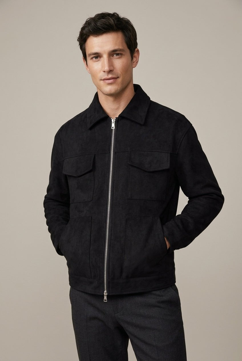 Kurtka Męska | Zamek na całej długości i kołnierz szpic - Arkadya Outlet - Jackets