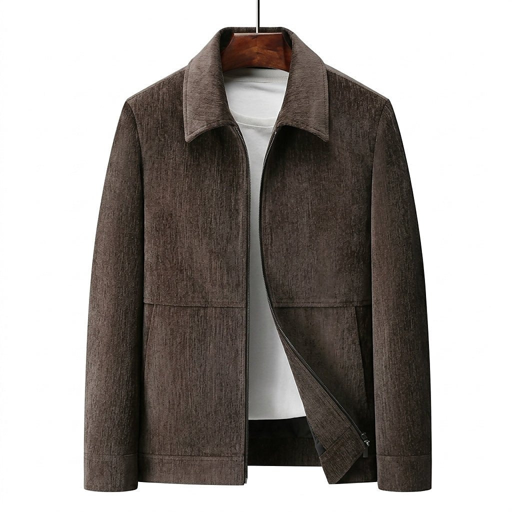 Kurtka Męska | Zamek Na Całej Długości i Żebrowana Faktura - Arkadya Outlet - Jackets