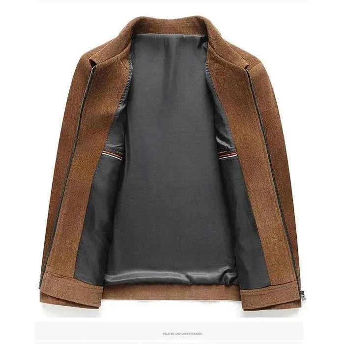 Kurtka Męska | Zamek Na Całej Długości i Żebrowana Faktura - Arkadya Outlet - Jackets