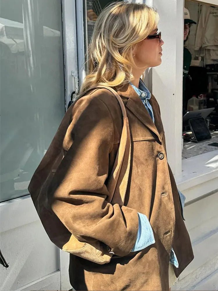 Kurtka Męska Zamszowa | Klasyczny Krój na Co Dzień - Arkadya Outlet - Jackets