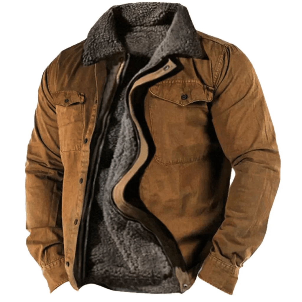 Kurtka Męska | Zapięcie na Guziki z Długim Rękawem na Zimę - Arkadya Outlet - Jackets