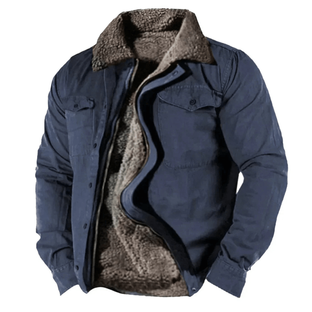 Kurtka Męska | Zapięcie na Guziki z Długim Rękawem na Zimę - Arkadya Outlet - Jackets