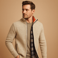 Kurtka Męska ze Splotem | Wzór Cable Knit z Podszewką Wewnętrzną - Arkadya Outlet - Jackets