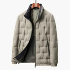 Kurtka Męska ze Stójką | Pikowana z Zamkiem na Całej Długości - Arkadya Outlet - Jackets