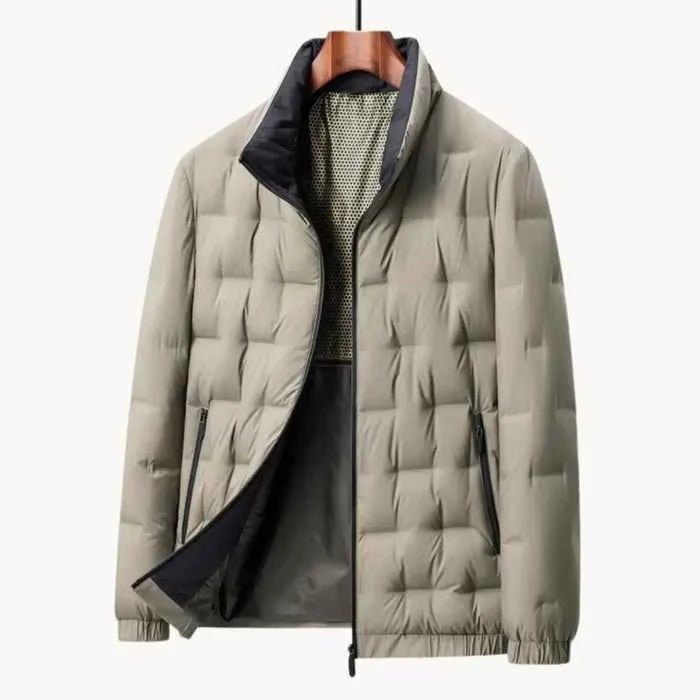 Kurtka Męska ze Stójką | Pikowana z Zamkiem na Całej Długości - Arkadya Outlet - Jackets