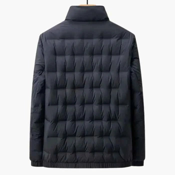 Kurtka Męska ze Stójką | Pikowana z Zamkiem na Całej Długości - Arkadya Outlet - Jackets